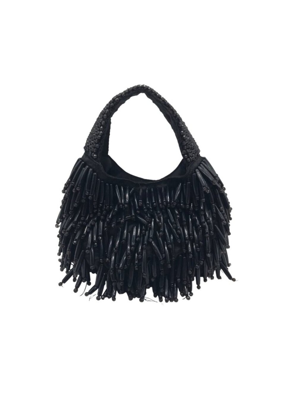 Unbranded Black Beaded Fringe Handbag